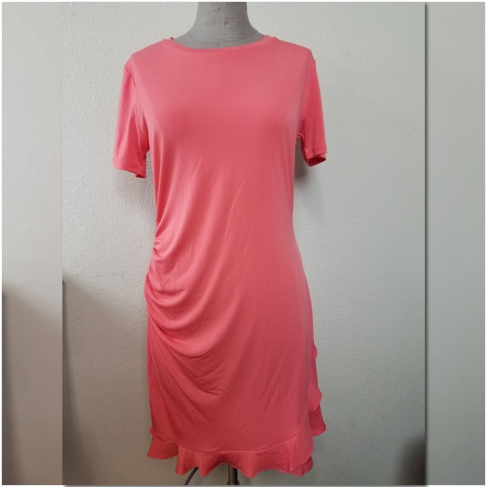 BCBGeneration Women Coral Asymetrical Shift Dress